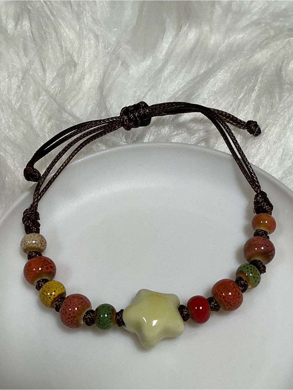 Super cute colorful star beaded adjustable bracelet